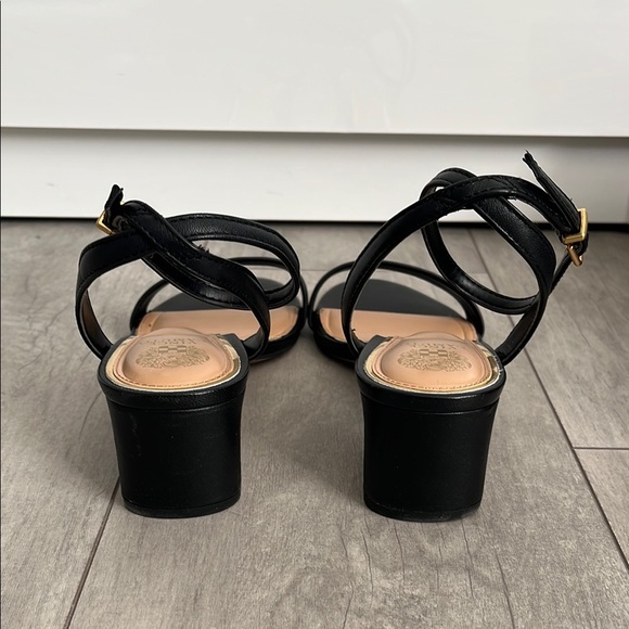 VINCE CAMUTO NWT Lylah Black Leather Ankle Strap Heel Sandal, Size 8/39 - Picture 8 of 15